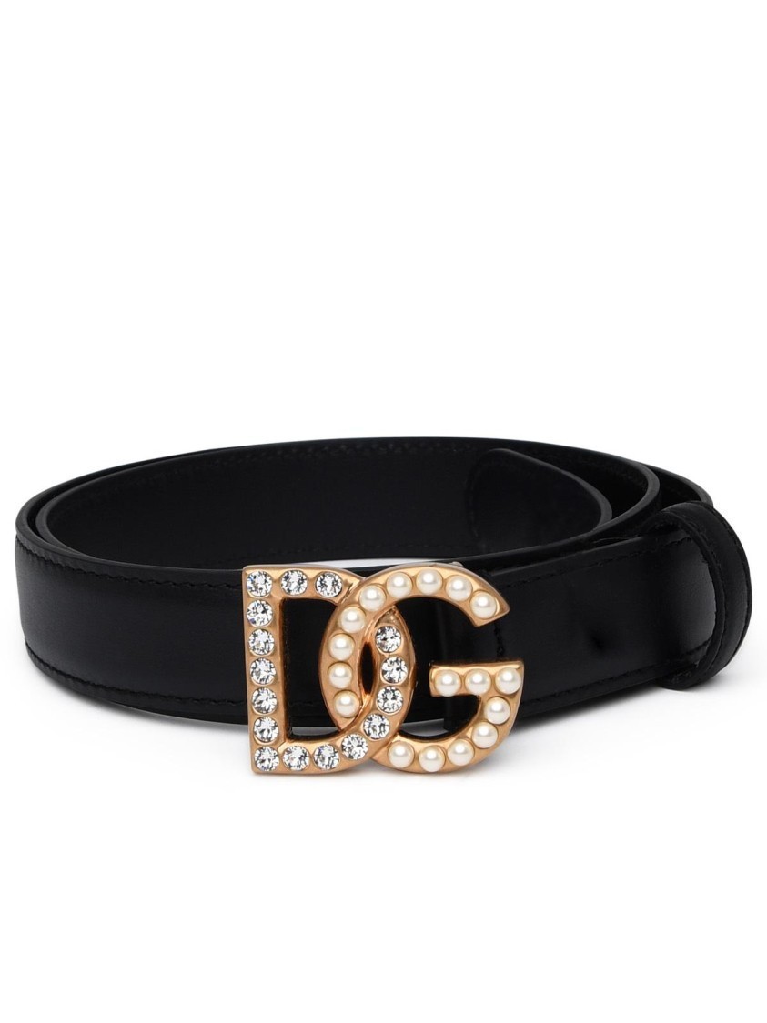 ベルト Dolce & Gabbana Black Leather Belt