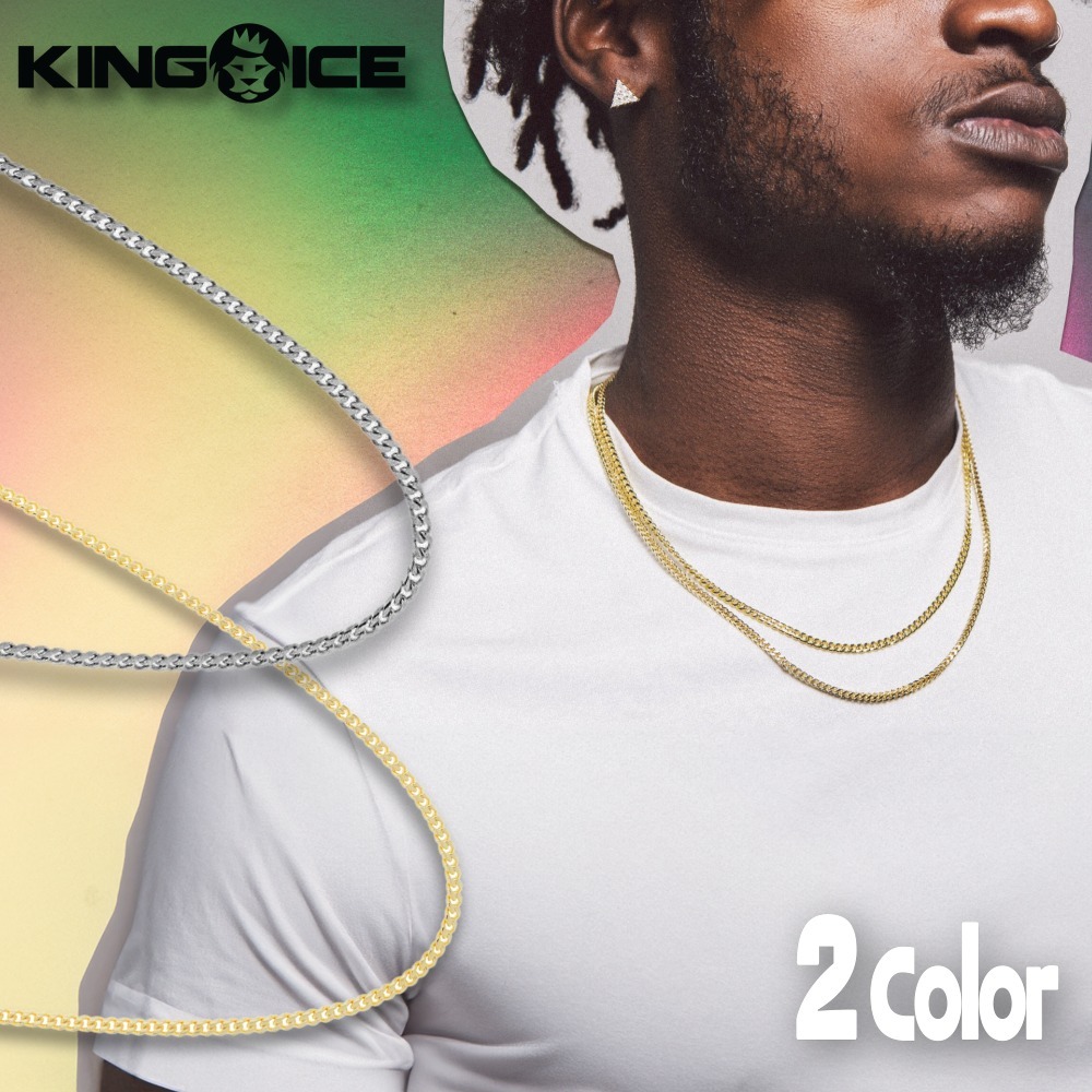 送料/関税無料【King Ice】3mm_Miami Cuban Link ネックレス