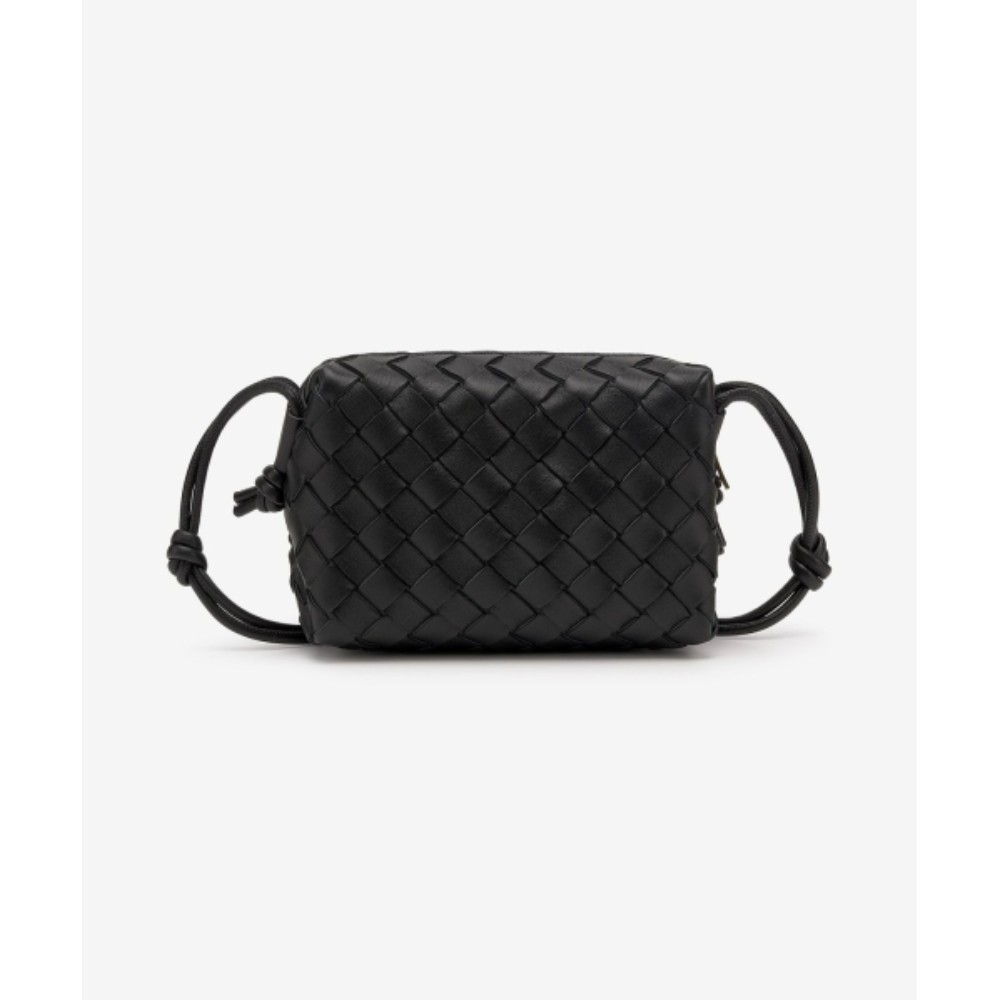 ★BOTTEGA VENETA★ Mini Intrecciato Loop Shoulder Bag Black