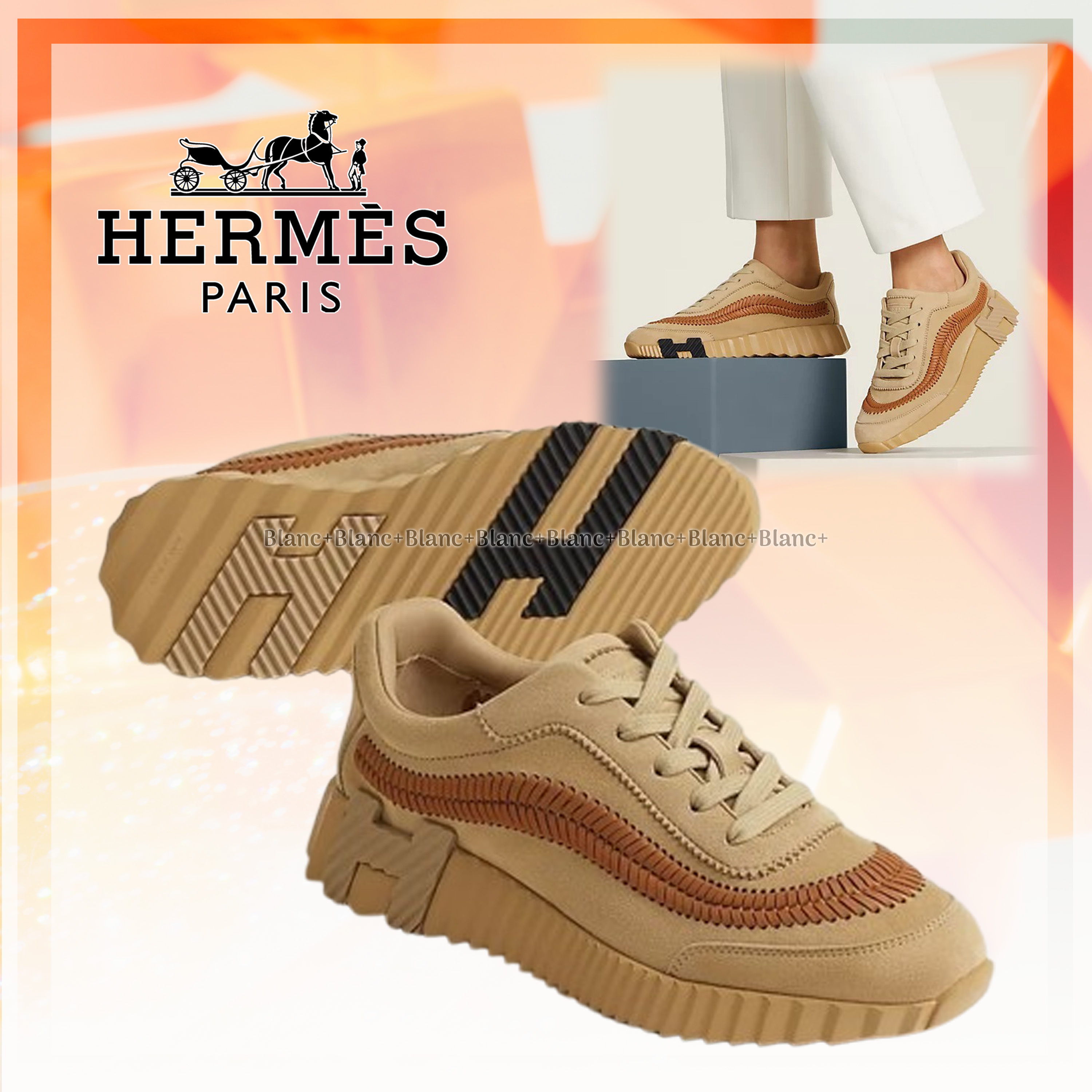軽やかモードな足元♪【HERMES】バウンシングスニーカー