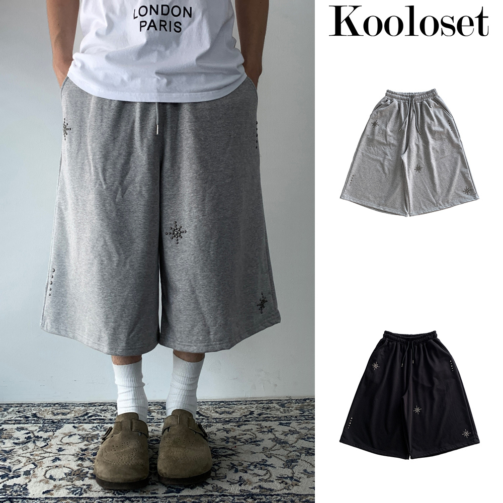 【KOOLOSET】Studded Bermuda Banding Pants