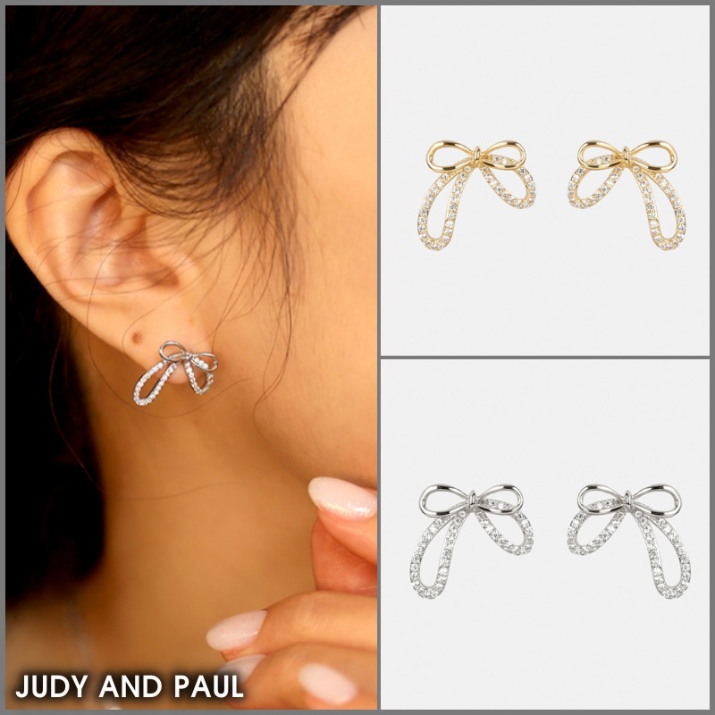 ★JUDY AND PAUL★ ダイアナクリスタル×ダブルリボンピアス