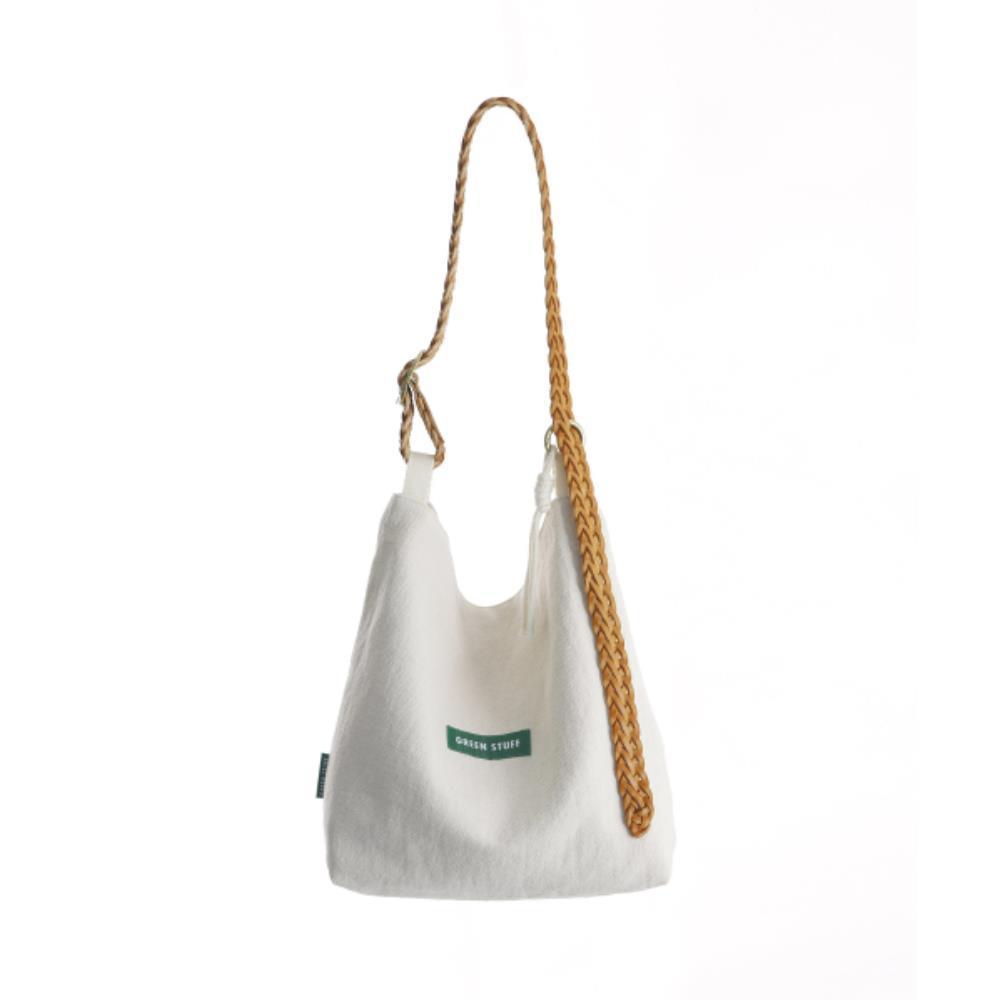 ★TOUT Y EST★ Belted shoulder bag B2 cotton gabardine ivory