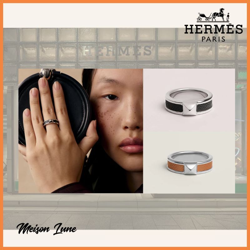 【洗礼された指先に☆】Hermes Athena シンプルスタッド リング