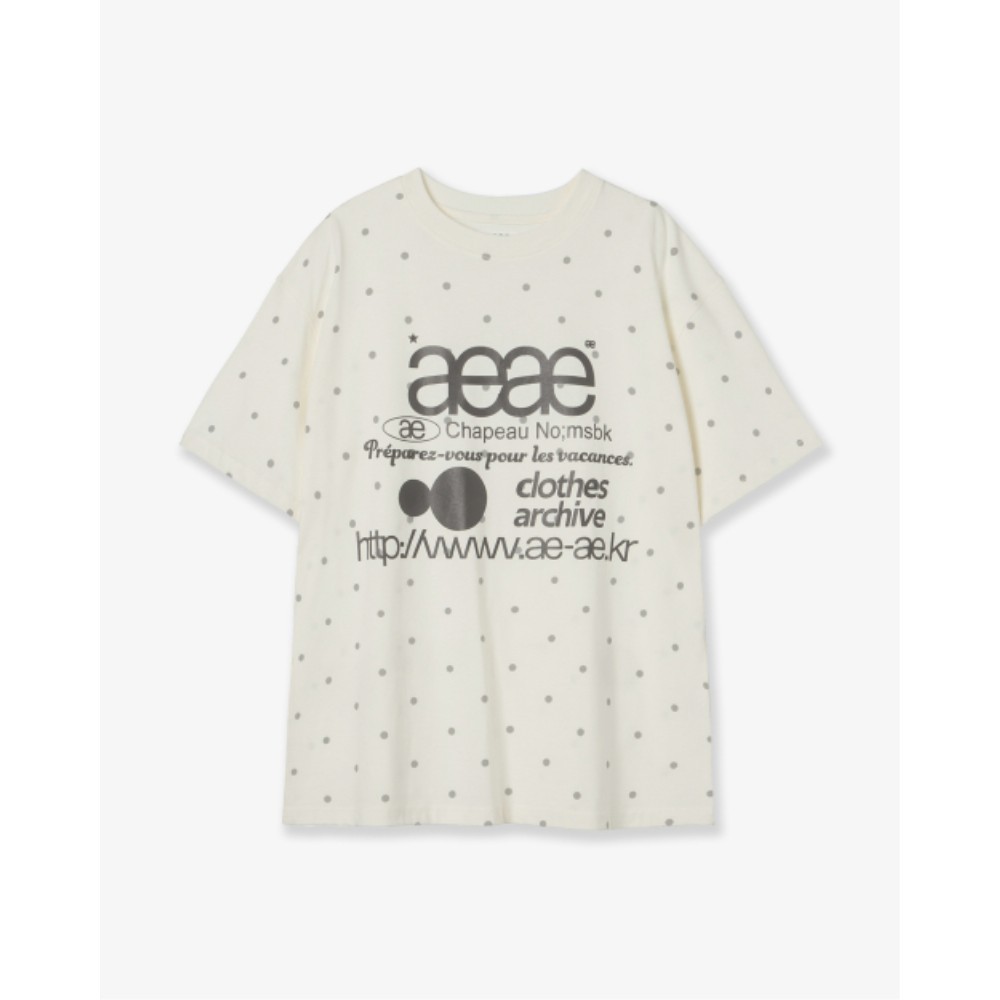 ★AEAE★ WEB LOGO DOT TSHIRTS CREAM AE45SWTS005CRM