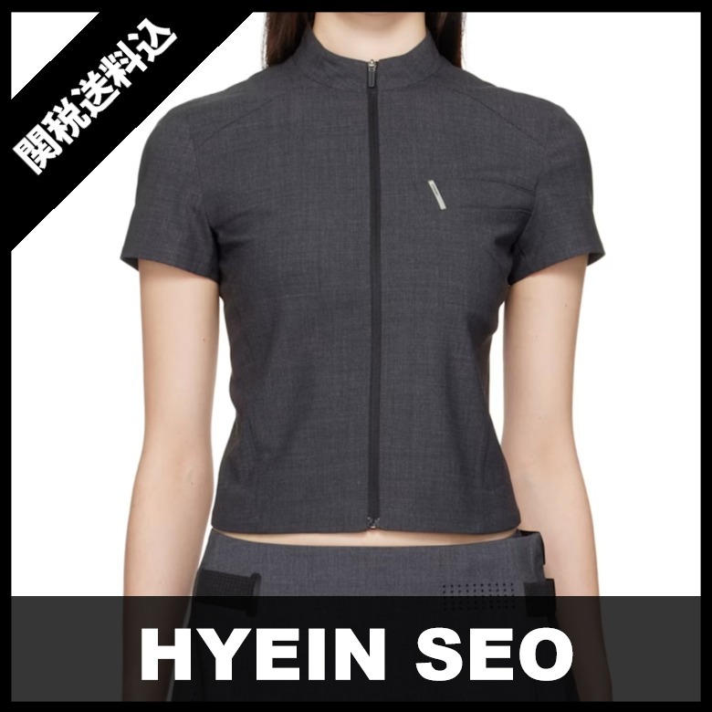 HYEIN SEO ヘインソ ジッパー ピン トップス 韓国 クロップド丈