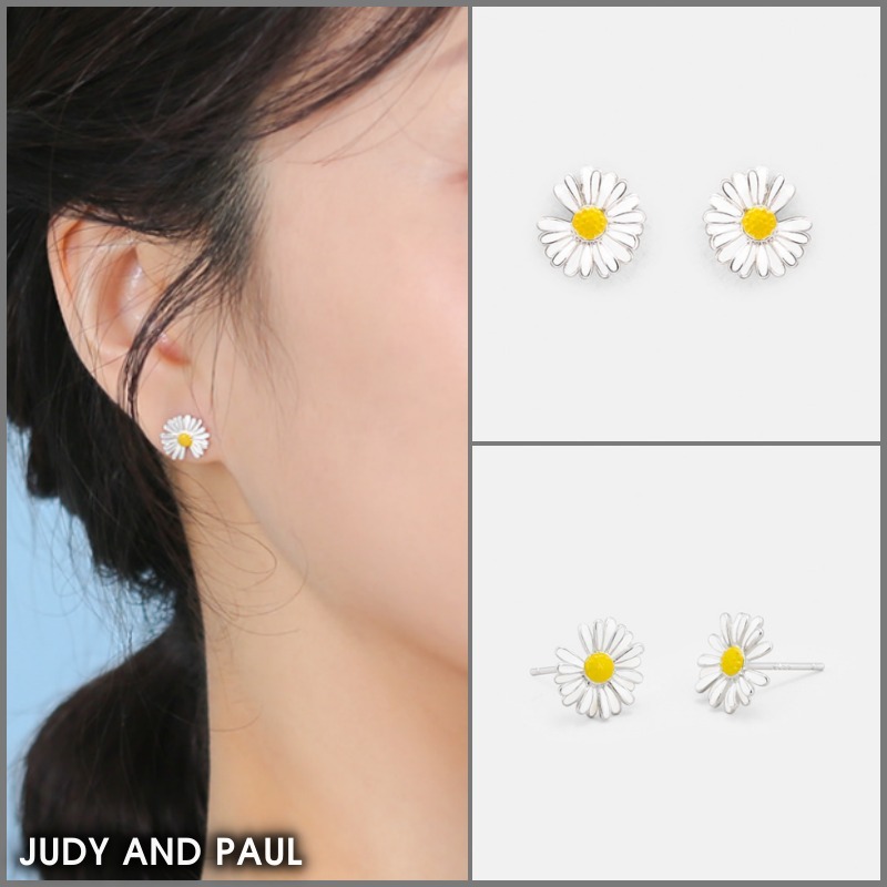 ★JUDY AND PAUL★ フリー ドロップ デイジー シルバー ピアス