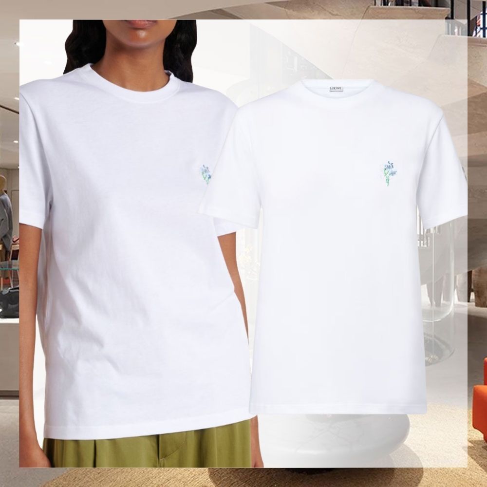LOEWE Embroidered cotton T-shirt コットン素材 Tシャツ ロゴ