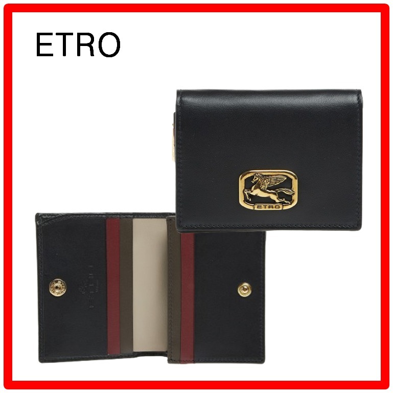 ☆韓国の人気☆【ETRO】☆ペガサス 小銭入れ付き 二つ折り財布☆