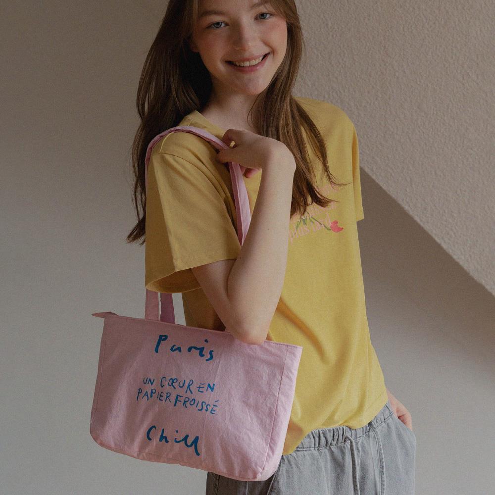 ★HOTEL PARIS CHILL★ Paper Heart Puffer Bag (Pink)