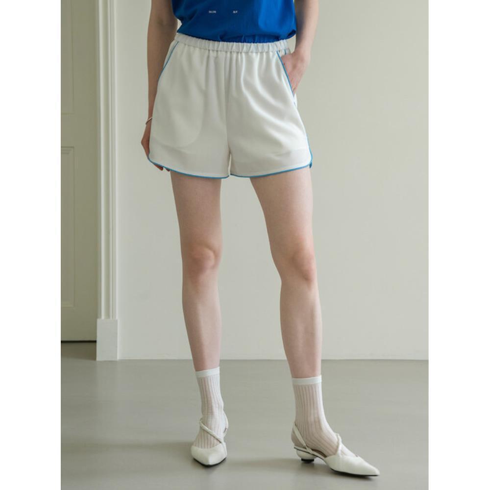 ショートパンツ Siyazu SIPT7044 color line summer banding pants_White
