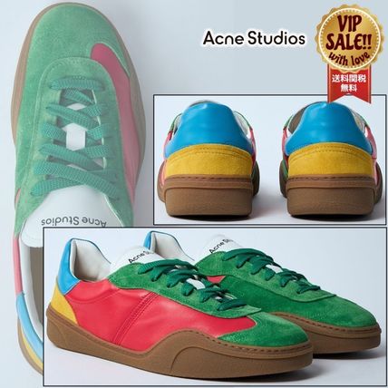 【Acne Studios】 ローカット レザースニーカー グレー Acne Studios Men】ローカット バスケットレザースニーカー
