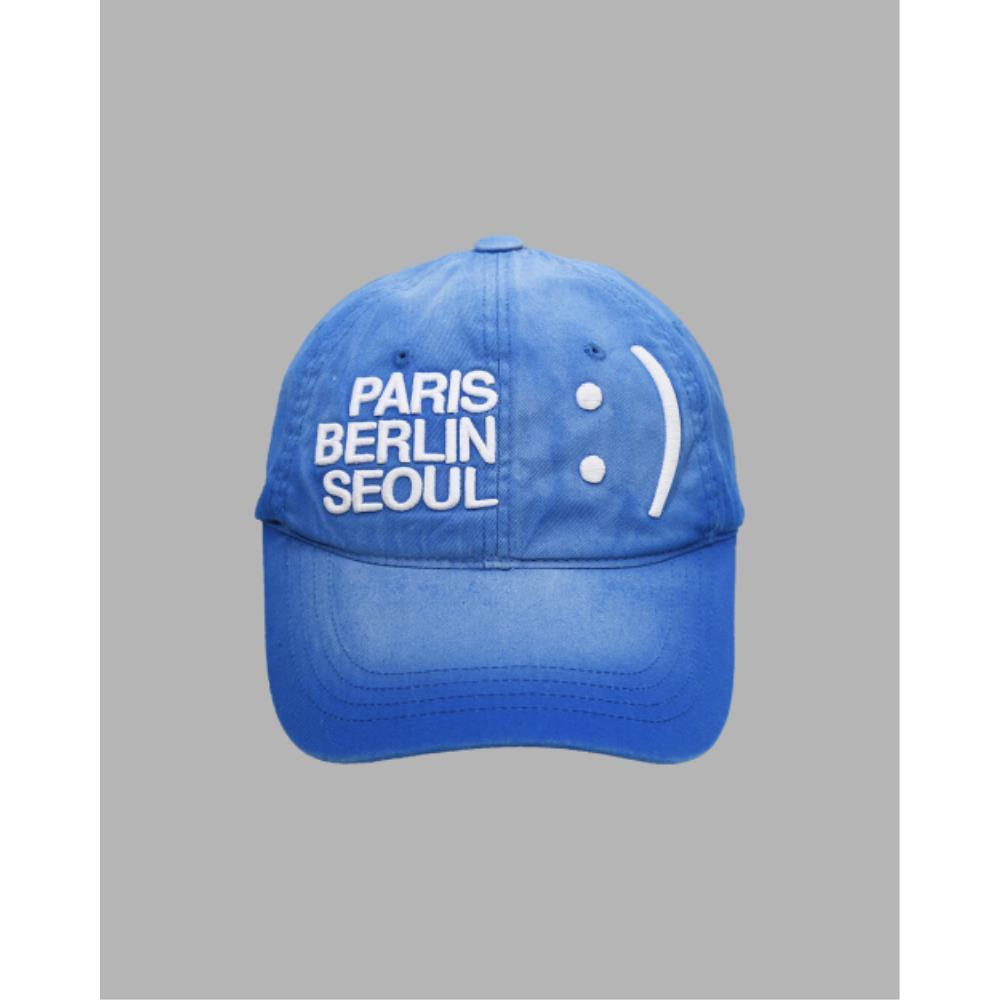 ★THE MUSEUM VISITOR★ SMILE LOGO WASHED BALLCAP BLUE 13438