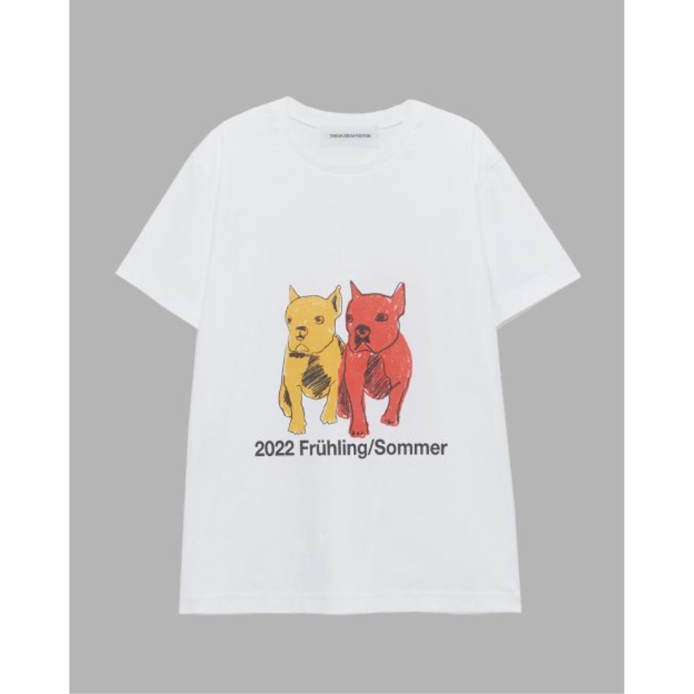 ★THE MUSEUM VISITOR★ BULLDOG TSHIRTS WHITE 07878