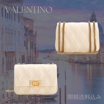 【VALENTINO】Quiltie 67 ミディアムショルダーバッグ ベージュ