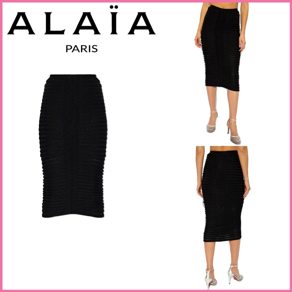 SALE【Alaia】リブニット ミディスカート