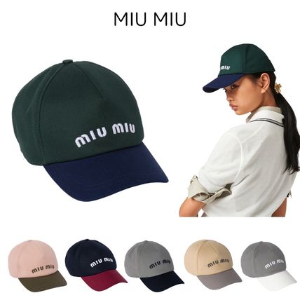 miu miu ベースボールキャップ ピンク/ブラウン - メルカリ