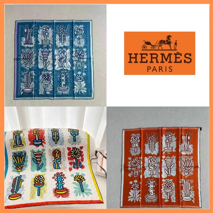 【大人の余裕スタイル☆】HERMES カレ90 ボタニカ・グラフィカ
