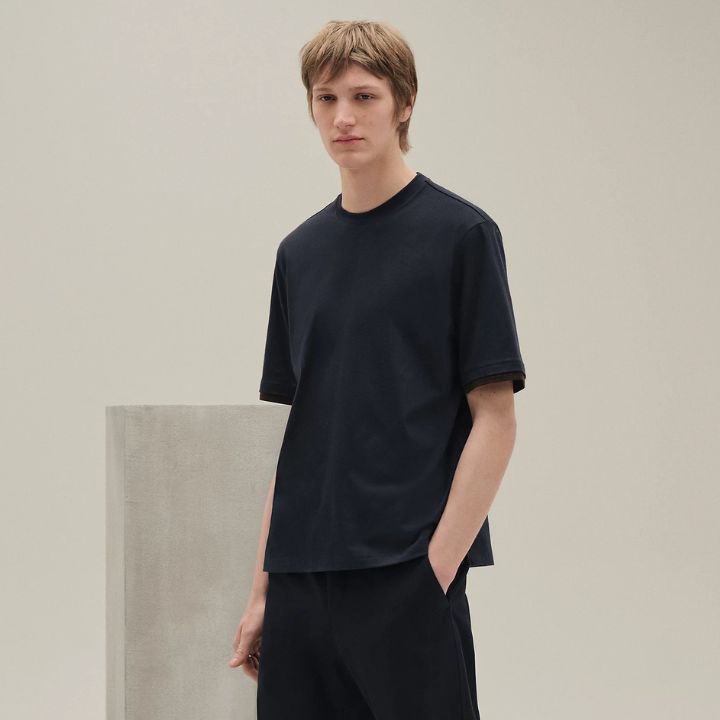 《洗練されたシンプル》HERMES piqures sellier Tシャツ