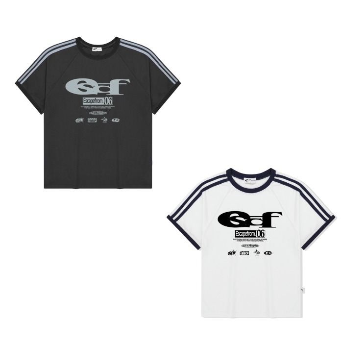 Tシャツ・カットソー ESCAPEFROM ESCF LOGO COLLAGE PRINT TRACK T-shirt