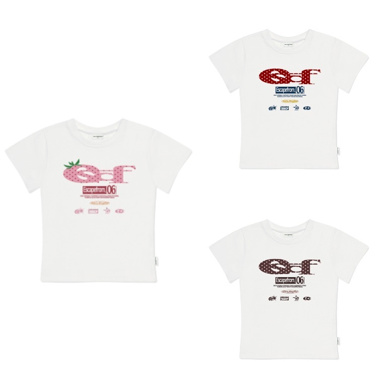 ESCAPEFROM☆DOT ESCF LOGO COLLAGE PRINT SLIMFIT T-shirt