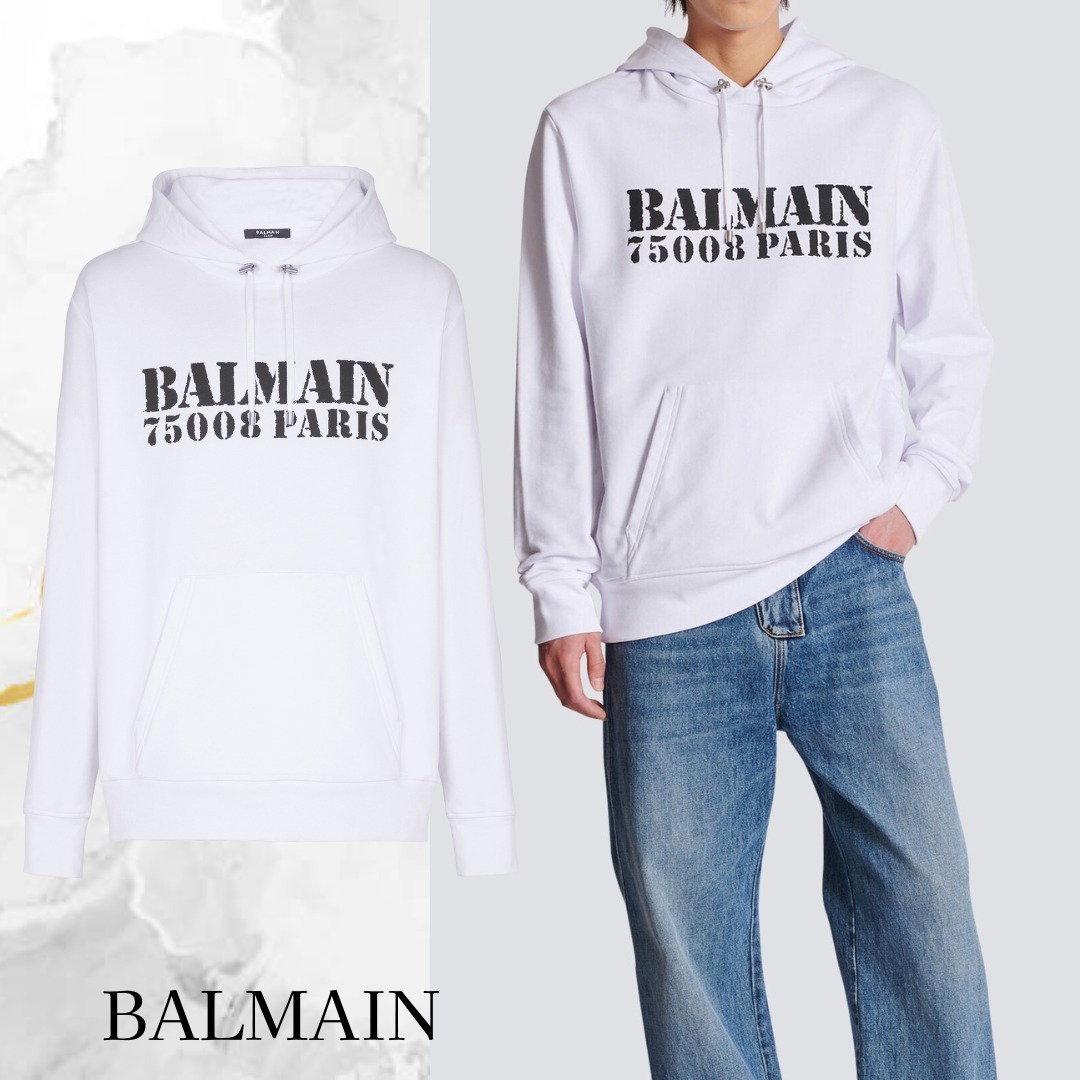 BALMAIN☆Balmain Stampプリント フーディー