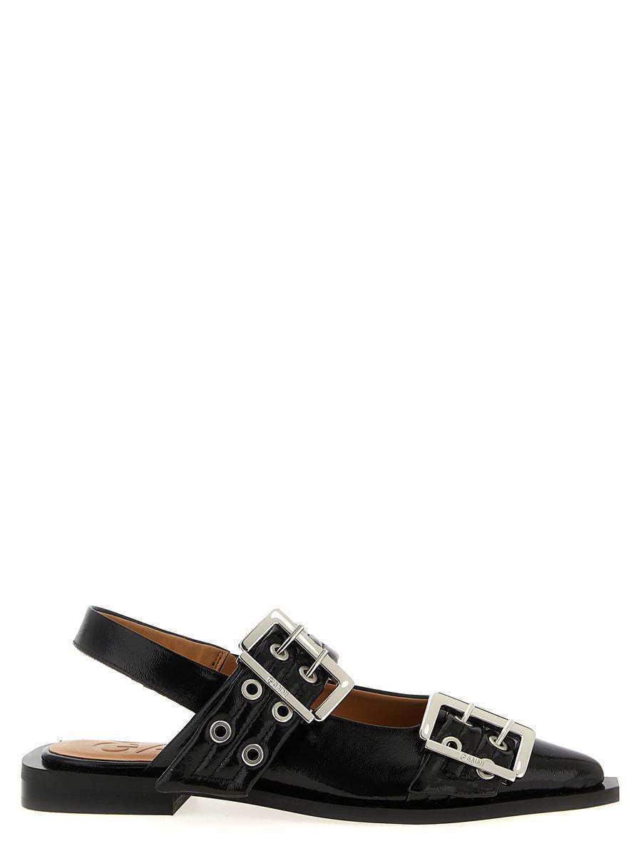 【関税＆送料込み】Ganni 'Black Feminine Buckle' Slingback