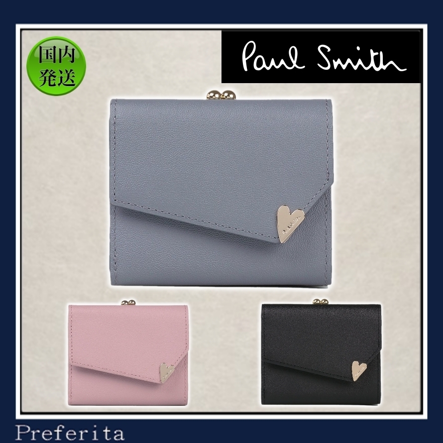 【Paul Smith】ラブレター がま口 3つ折り 財布 レザー ハート