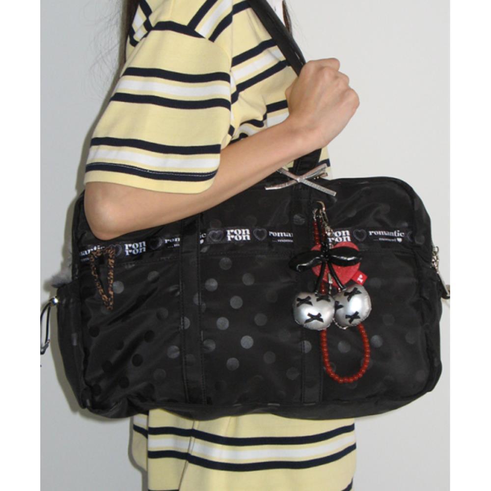 トートバッグ RONRON MINIMAL SLOUCHY DUFFLE BAG BLACK DOT RR25BBG4599BD