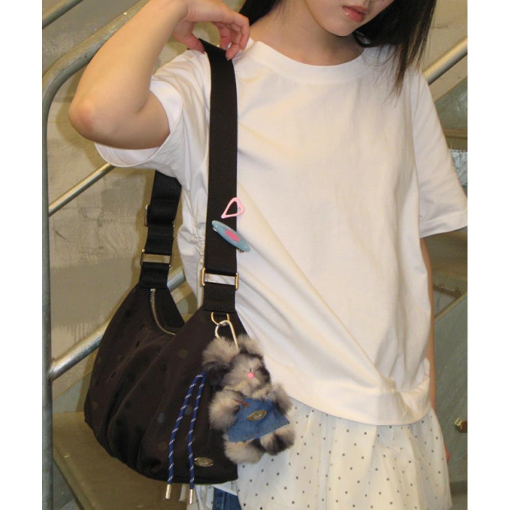ショルダーバッグ・ポシェット RONRON HALF MOON SHOULDER BAG DOT BLACK RR25BBG4570DB