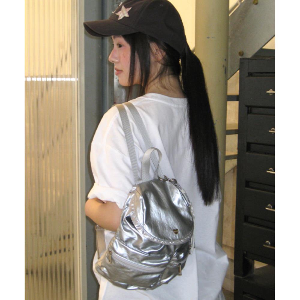 バックパック・リュック RONRON RUFFLE POINTED MINI BACKPACK SILVER RR24BBP3592SV
