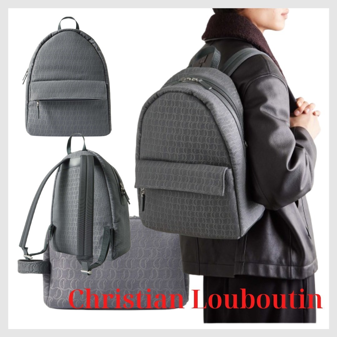 Christian Louboutin コットンキャンバス バックパック ロゴ