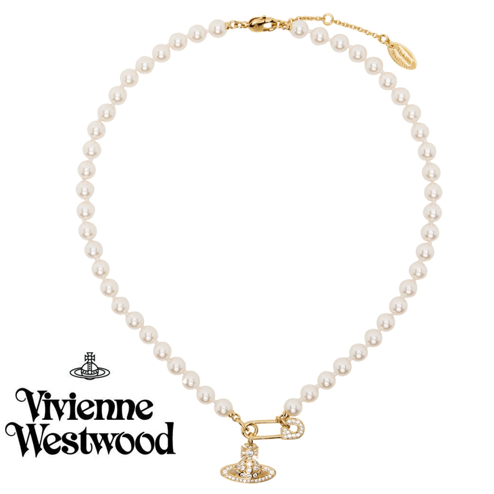 【VIVIENNE WESTWOOD】ゴールド＆ホワイト ネックレス