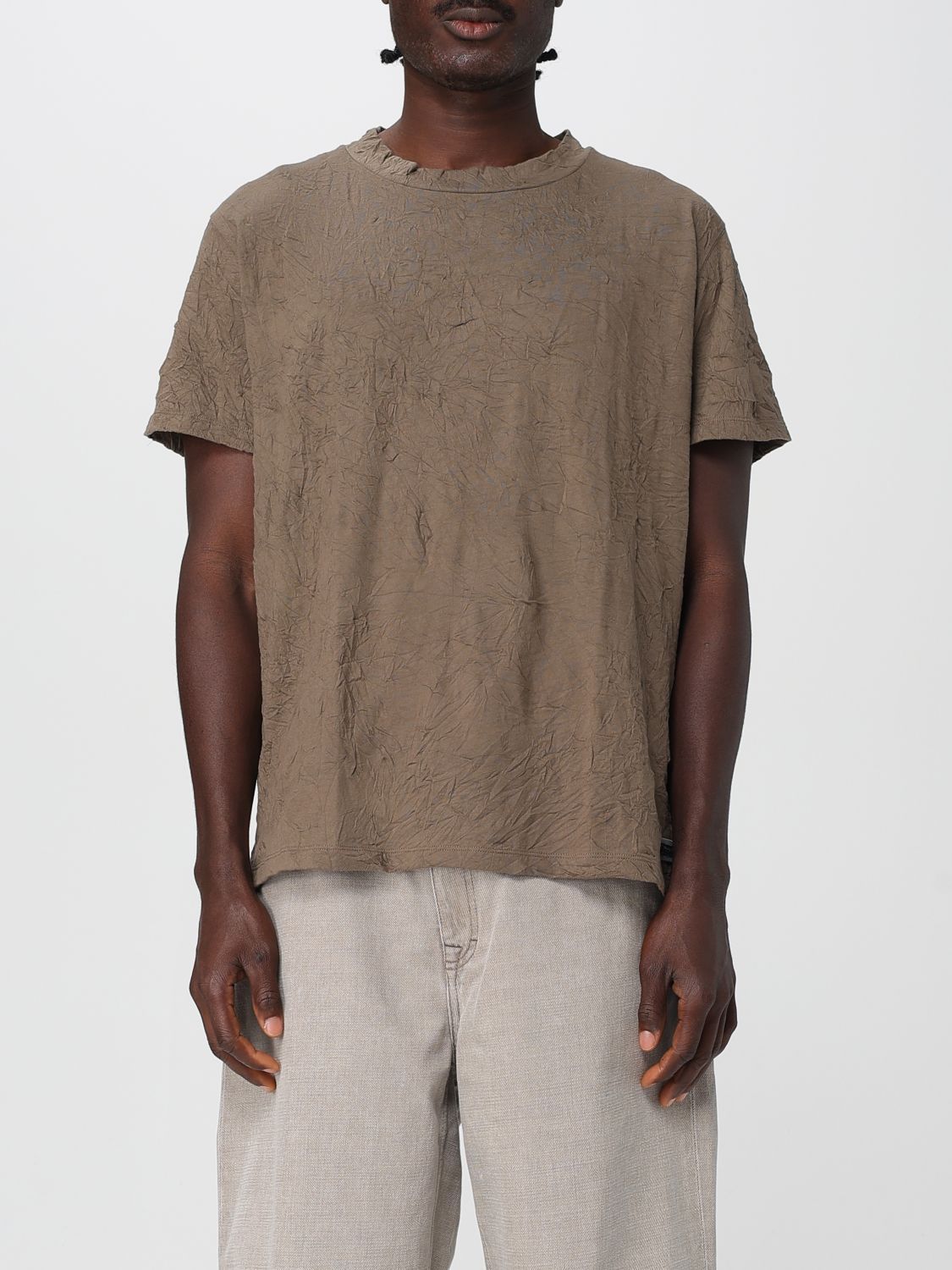 Tシャツ・カットソー OUR LEGACY Men T-shirt Olive M2256BTC Olive Crinkle Jersey