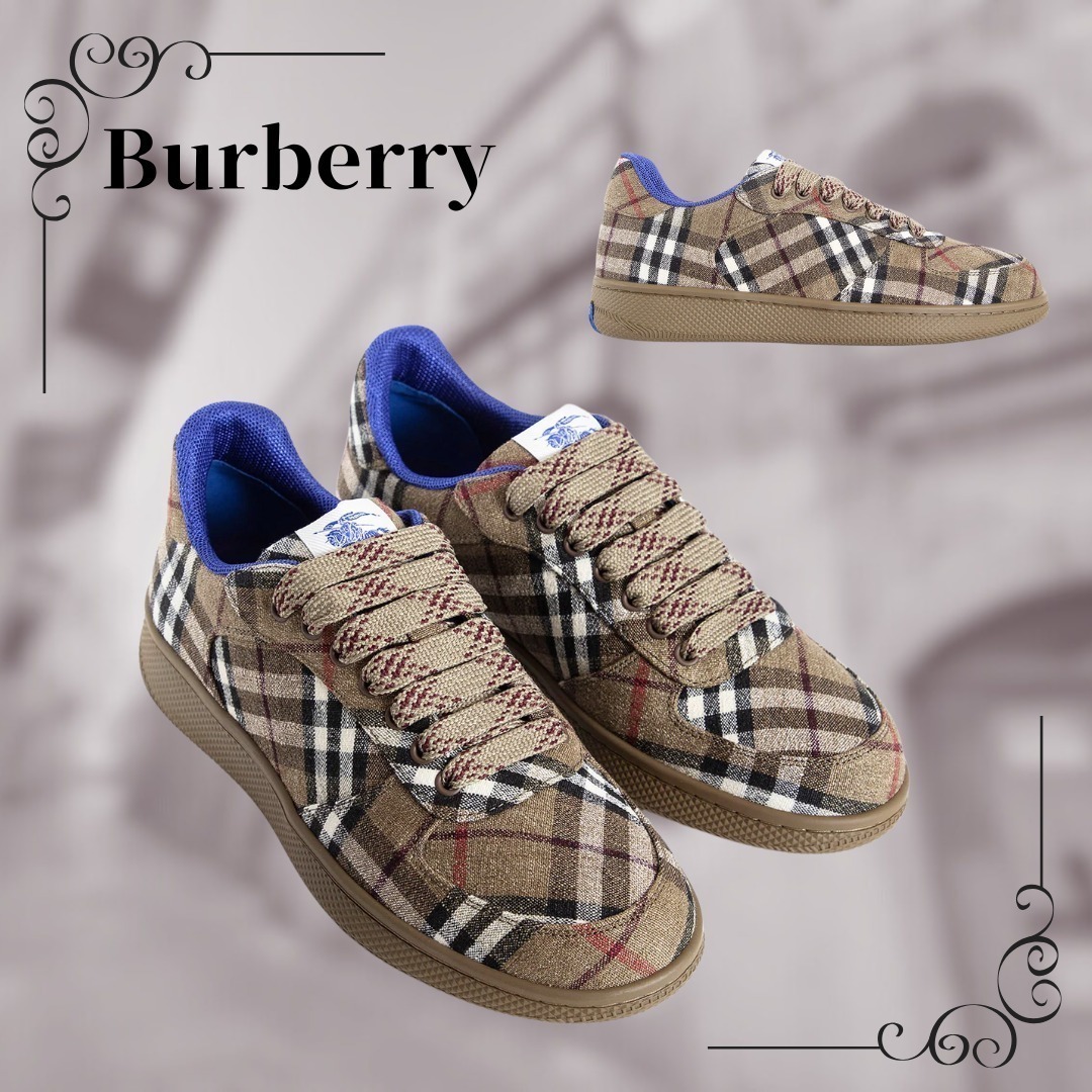 【BURBERRY】関税込☆メンズ スニーカー テラスチェック カーキ