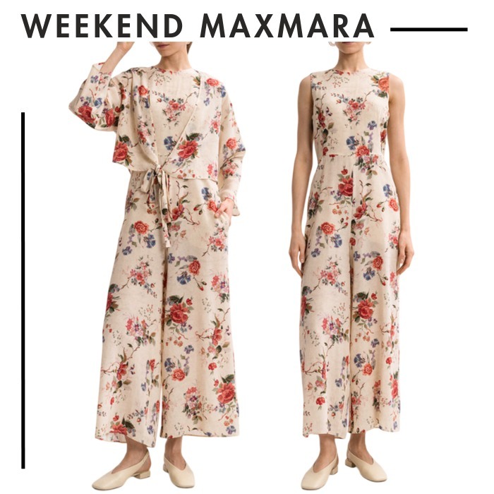 完売間近●WEEKEND MAX MARA●ラグーザ花柄シルクジャンプスーツ