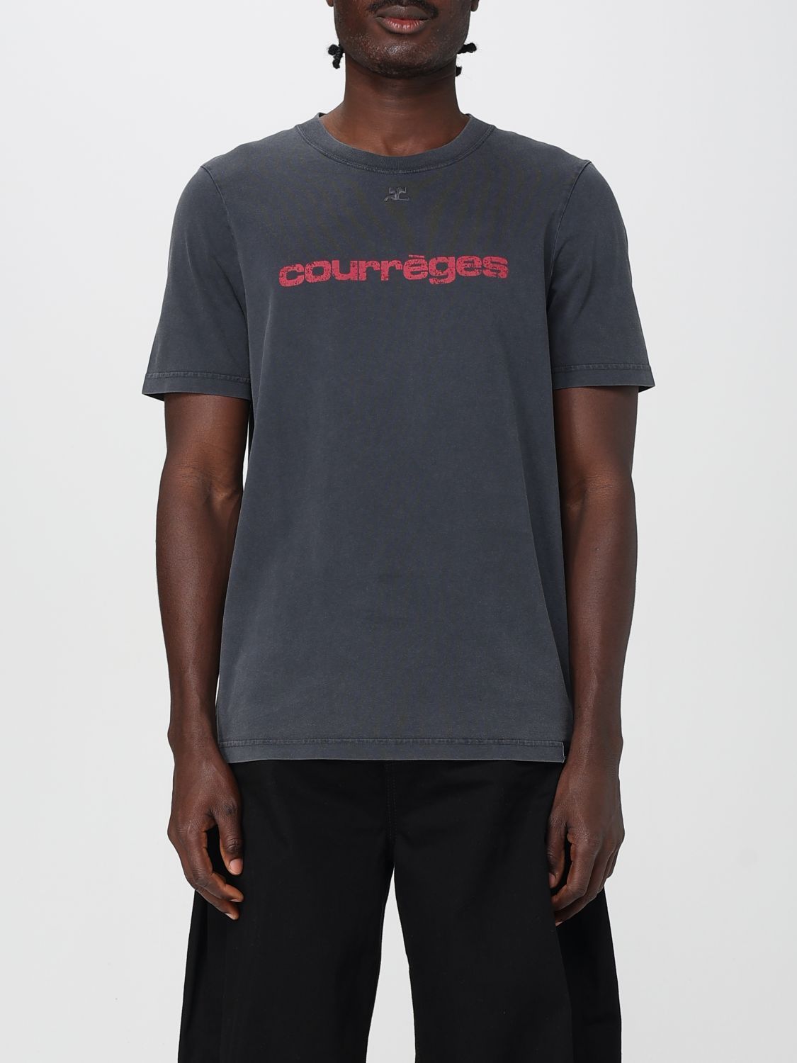 Tシャツ・カットソー COURREGES Men T-shirt Grey 125JTS008JS0109 B168