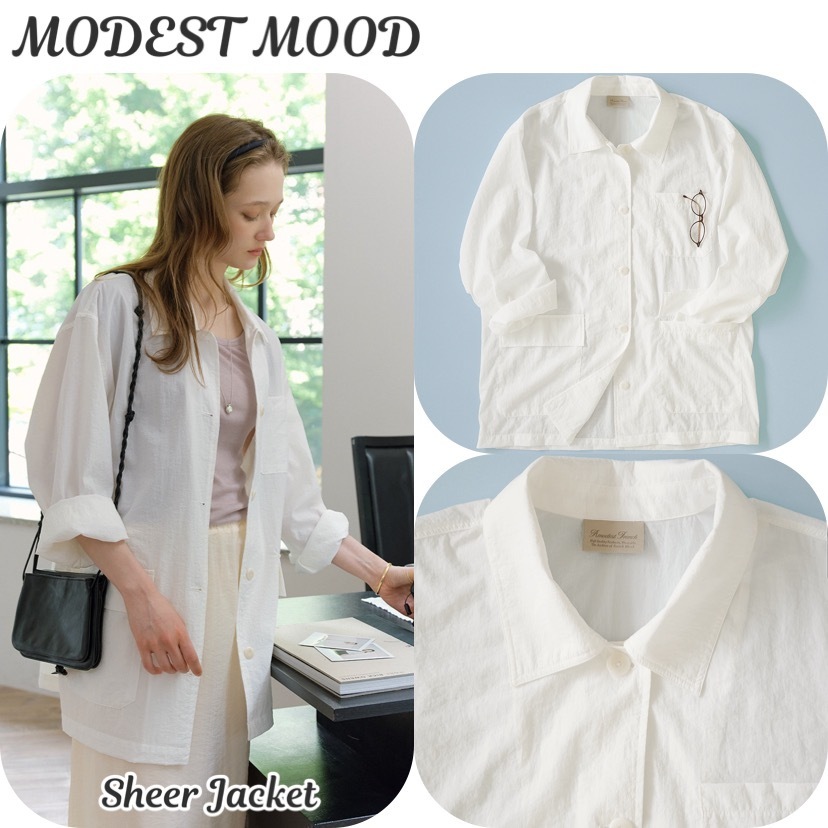 【韓国MODEST MOOD モデストムード】Sheer Jacket