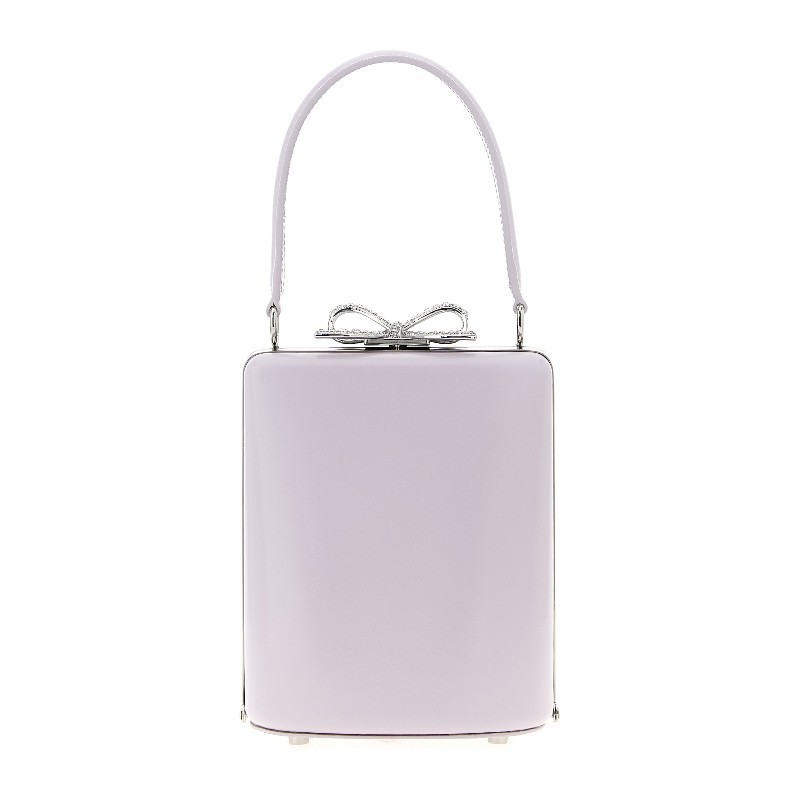 トートバッグ SELF PORTRAIT 'Lilac leather mini bow' handbag