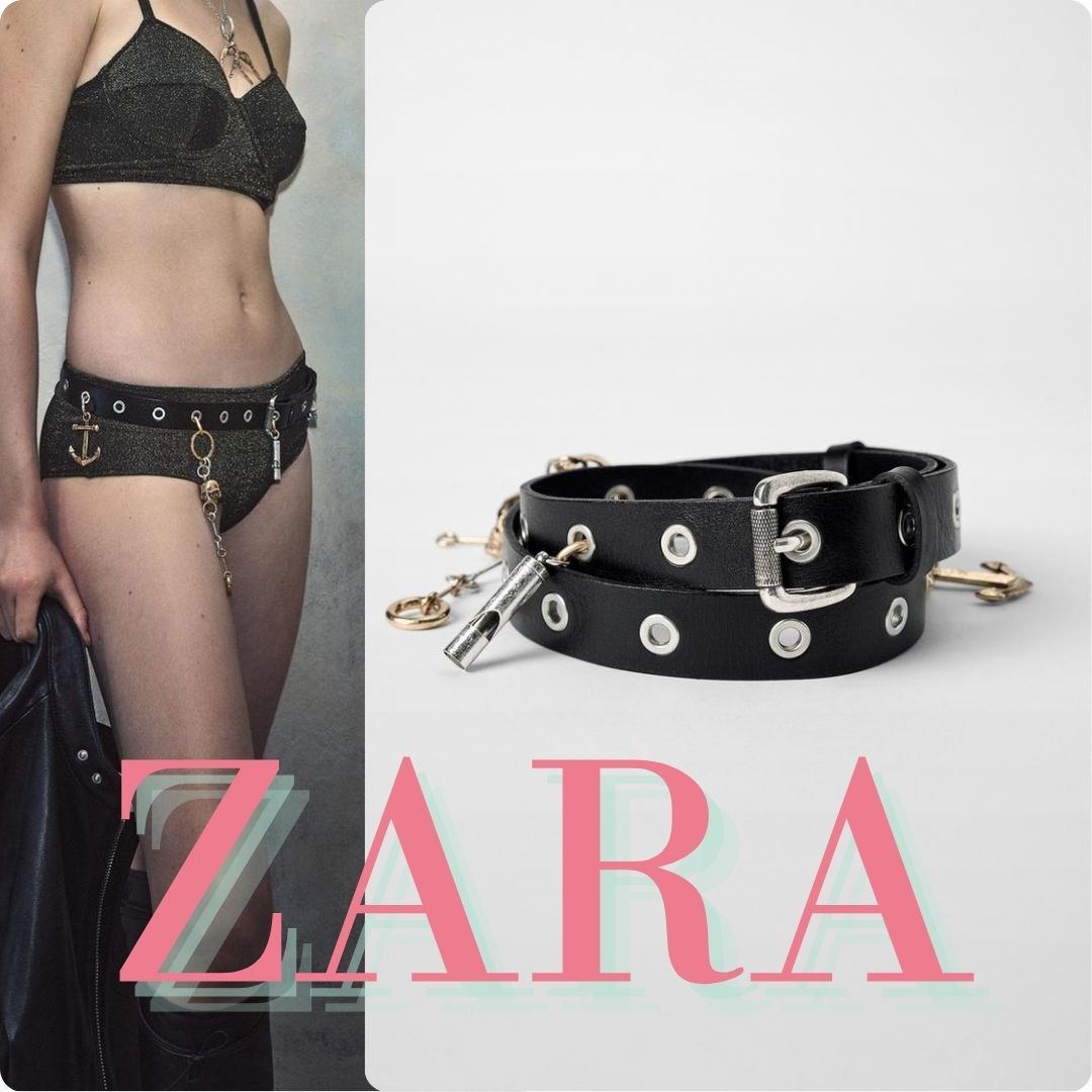 KATE MOSS x ZARA スタッズチャームレザーベルト 1736/065
