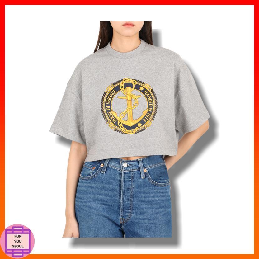 ★VERSACE★グラフィック プリント クロップ Tシャツ