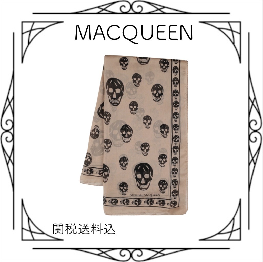 【関税送料込】Skull シルクシフォンスカーフ☆☆