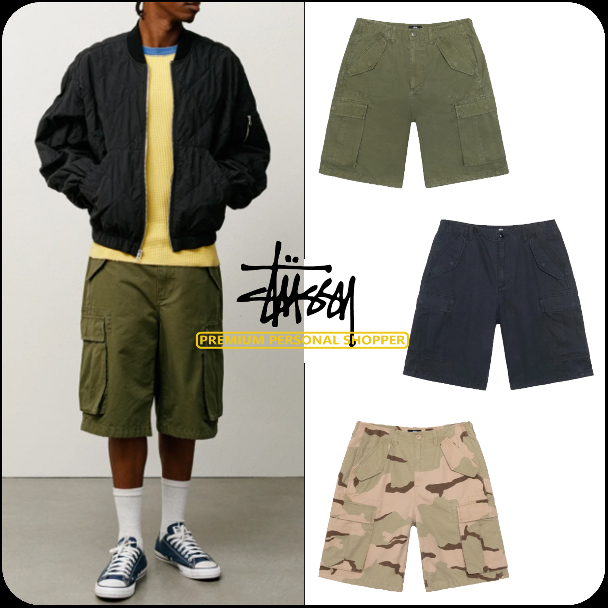 [STUSSY]★25SS★韓国人気★CARGO SHORT RIPSTOP