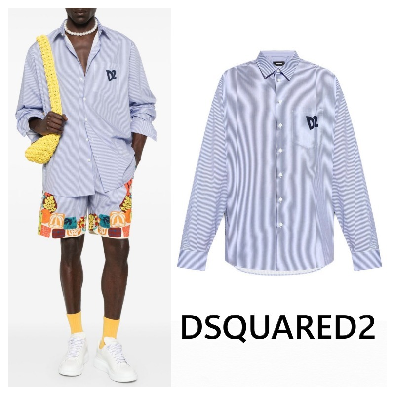 DSQUARED2 Summer Lovers ストライプ 長袖 シャツ