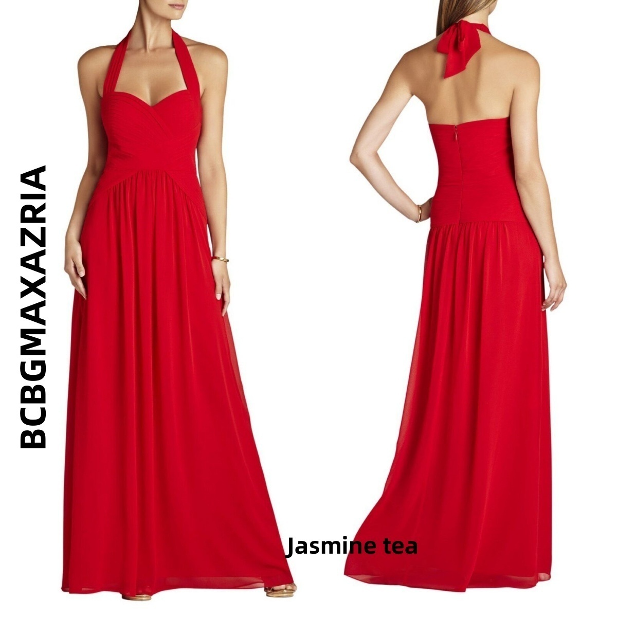 ★セール♪★BCBGMAXAZRIA ホルターネックシャーリングガウン★