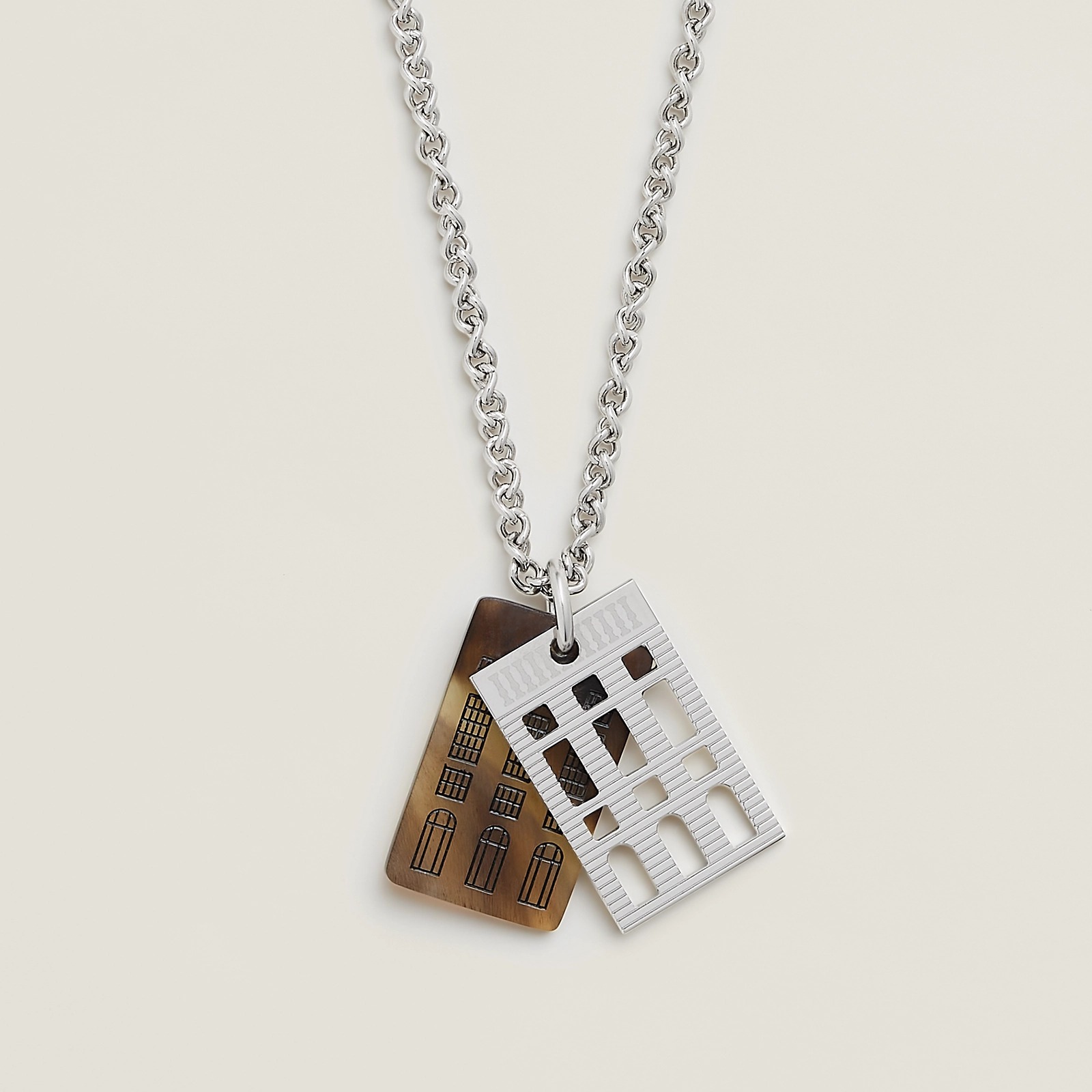 《HERMES》ホーン×メタル 24 フォーブールネックレス