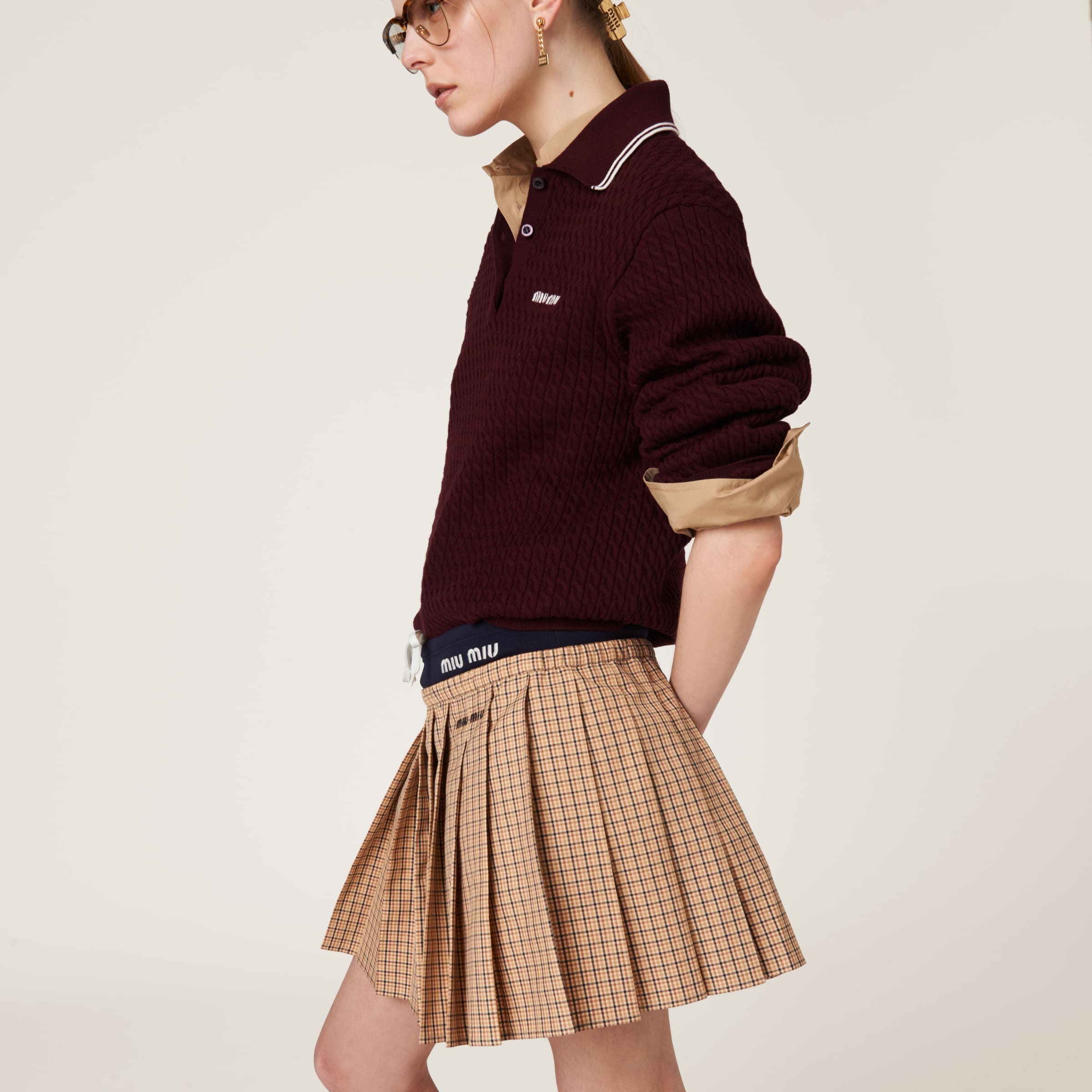 《大人カジュアル》【MiuMiu】チェック柄ミニスカート