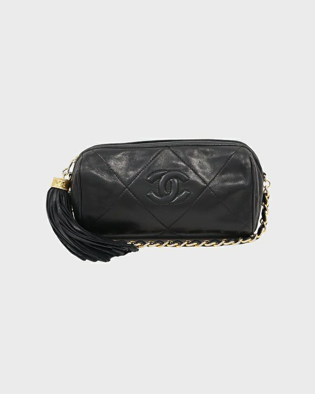 CHANEL タッセル付きマトラッセチェーンショルダーバッグ