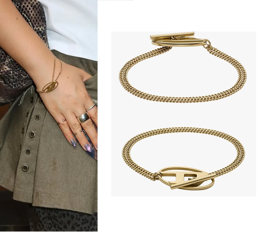 ◆DIESEL◆ Peekaboo Oval D Logo Chain Bracelet