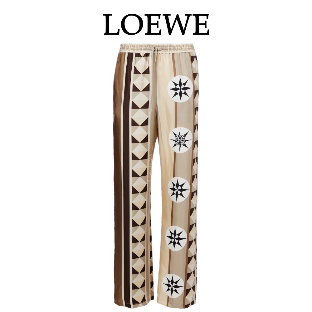 【Loewe】パウラのイビサシルクサテンワイドレッグパンツ